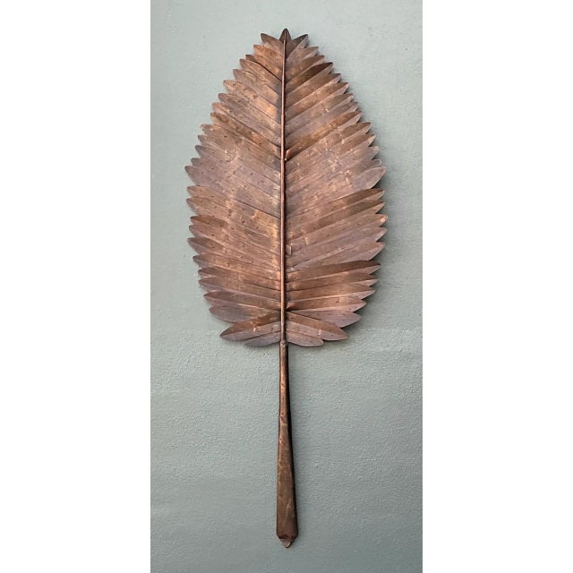 Vintage Metal Botanical Leaf Art For Sale - Image 4 of 12