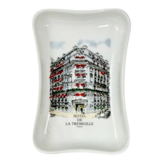 Hotel De La Tremoille Paris France Porcelain Ashtray Dish For Sale