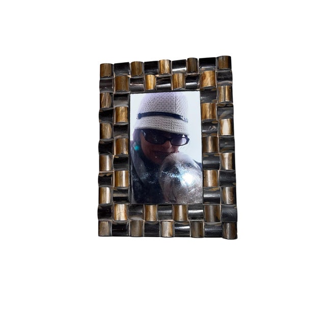 Circa 1990’s Woven Look Picture Frame For Sale - Image 10 of 12