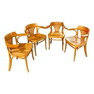Mid Century Modern Bentwood Armchairs Thonet Style For Sale