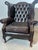Vintage Brown Leather Wingback Armchair For Sale - Image 5 of 6