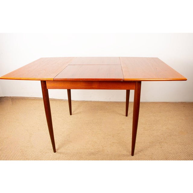 Small Danish Teak Square Extendable Dining Table, 1960s For Sale - Image 14 of 15