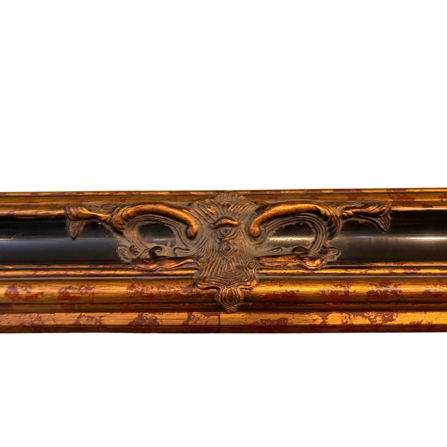 Baroque Large Baroque-Style Black and Gold Lacquered For Sale - Image 3 of 4