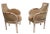 Pr French Style Carved Wood Bergere Chairs in Suede With Studded Nailhead Trim For Sale - Image 12 of 12