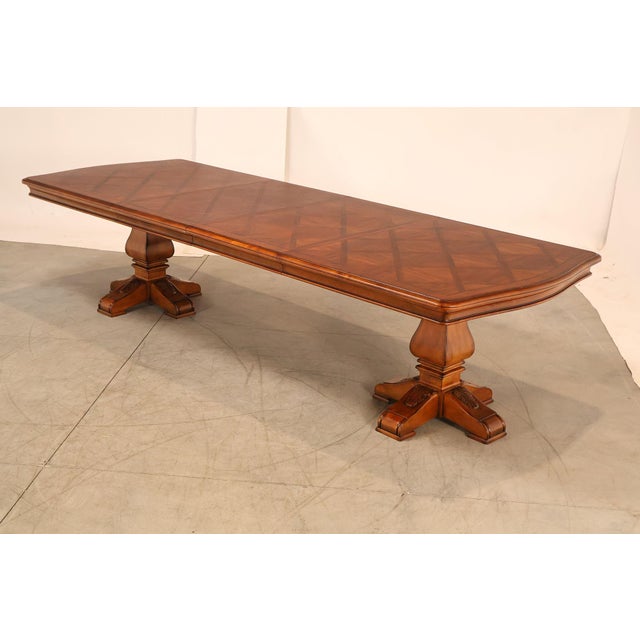 Tuscan Ethan Allen Tuscany Verona Double Pedestal Extendable Dining Table For Sale - Image 3 of 18