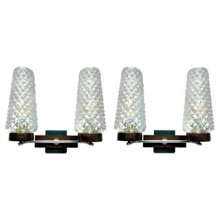 Vintage 2 Arm Wall Lamps attributed to Egon Hillebrand for Hillebrand, Germany, 1960s, Set of 2 For Sale