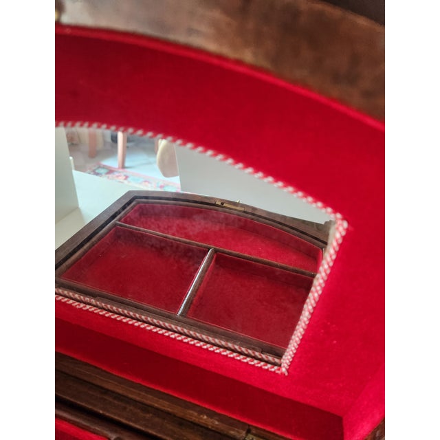 1970s Solid Walnut Jewelry Box With Key For Sale In Kansas City - Image 6 of 11