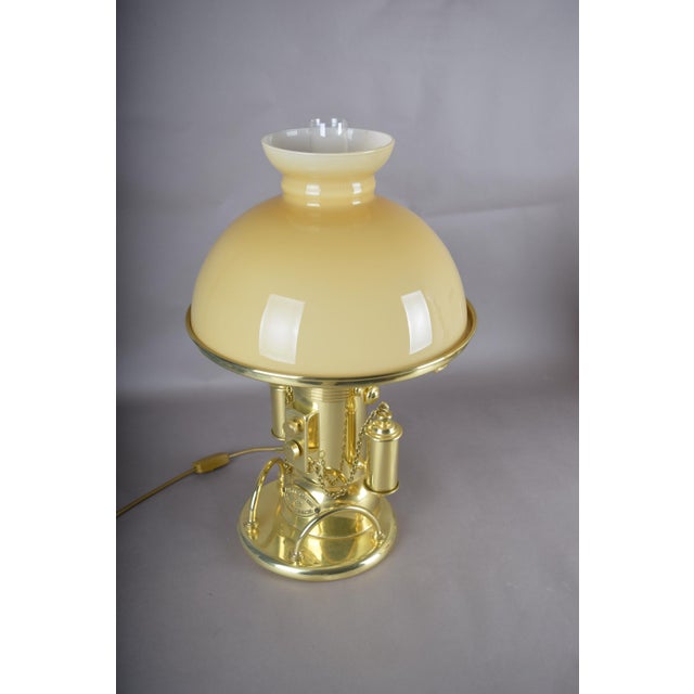 Nautical Gold-Plated Table Lamp with Glass Dome Shade, 1980s For Sale - Image 18 of 18