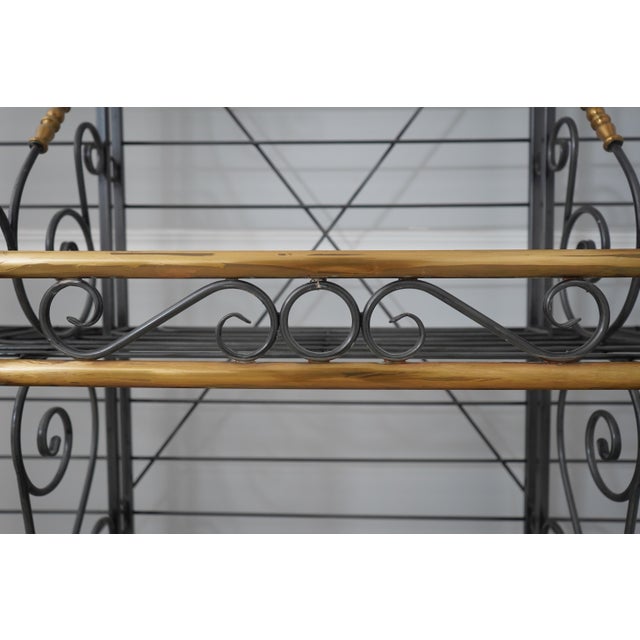 Charleston Forge Iron & Brass Large Bakers Rack For Sale - Image 12 of 16