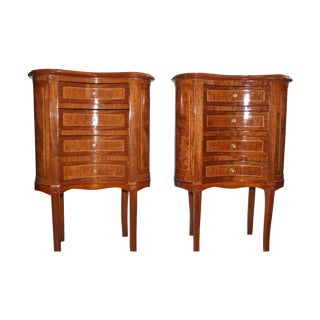 French Louis XVI Style Kidney Shaped Tables - A Pair For Sale