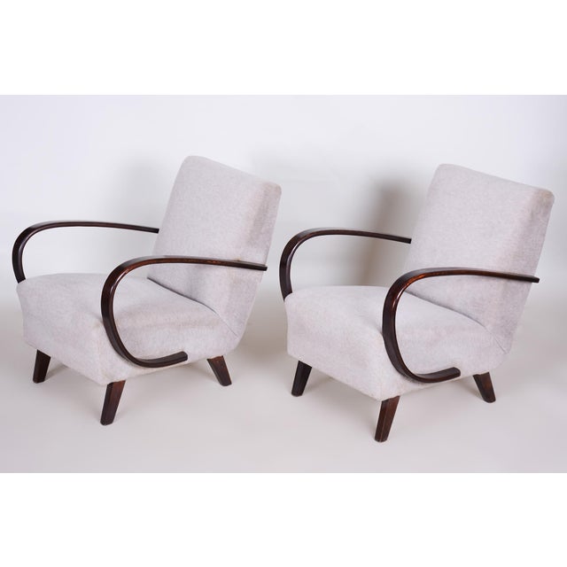 Brown Czech Art Deco Model C Armchairs by J. Halabala for Up Závody, 1930s, Set of 2 For Sale - Image 8 of 15