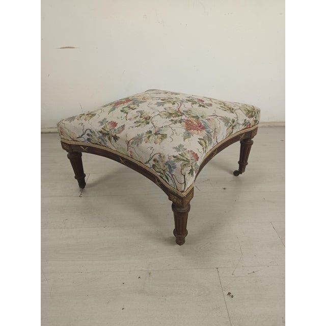 Louis XVI Ottoman in Walnut For Sale - Image 6 of 13