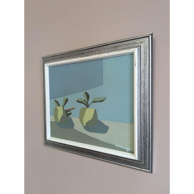 1986 Modernist 'Stylised Fruit' Original Vintage Geometric Still Life Oil Painting, Framed For Sale - Image 4 of 10