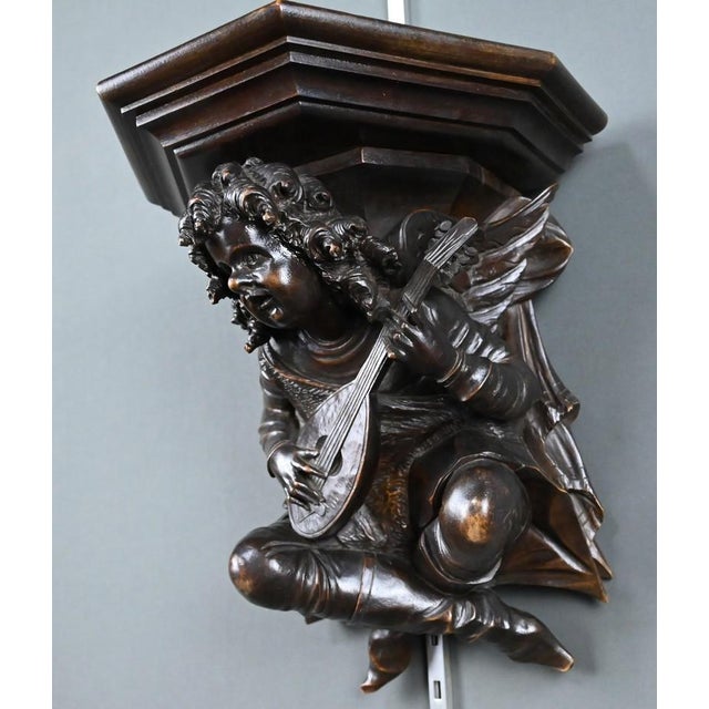 Renaissance Style Carved Walnut Wall Console, Late 19th Century For Sale - Image 3 of 14