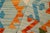 Beige Southwestern Kilim Blue Beige Hand-Woven Wool Rug 2'0'' X 3'1'' For Sale - Image 8 of 9