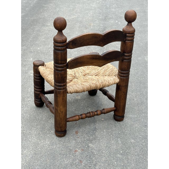 Vintage Oak and Straw Coffee Chair, 1960s For Sale - Image 13 of 18