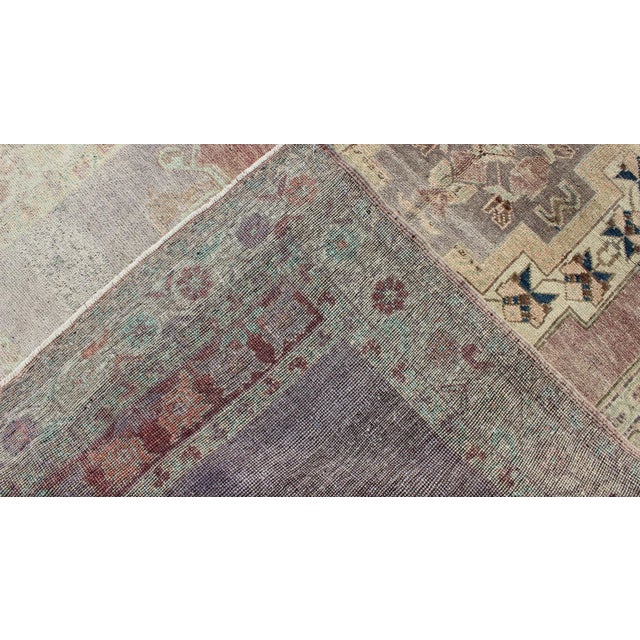 Vintage Turkish Oushak Rug in Light Purple, Lavender, Cream, and Gray 4'8 X 7'11 For Sale In Atlanta - Image 6 of 7