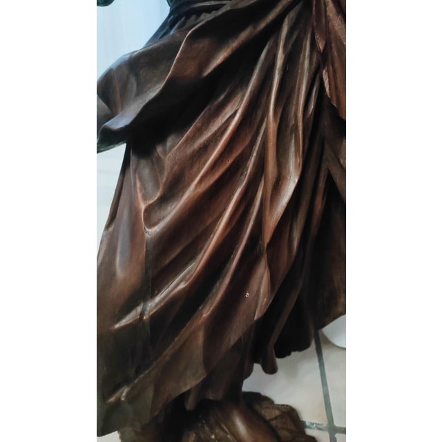 Brown Italian Artist, Statue of Saint Joseph, 1750, Walnut For Sale - Image 8 of 13