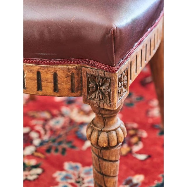 Antique Louis XVI Chairs in Carved Leather, Set of 10 For Sale - Image 10 of 16