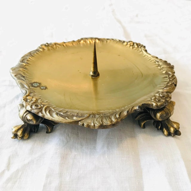 Metal Late 20th Century Brass Candle Holder With Paw Feet For Sale - Image 7 of 7