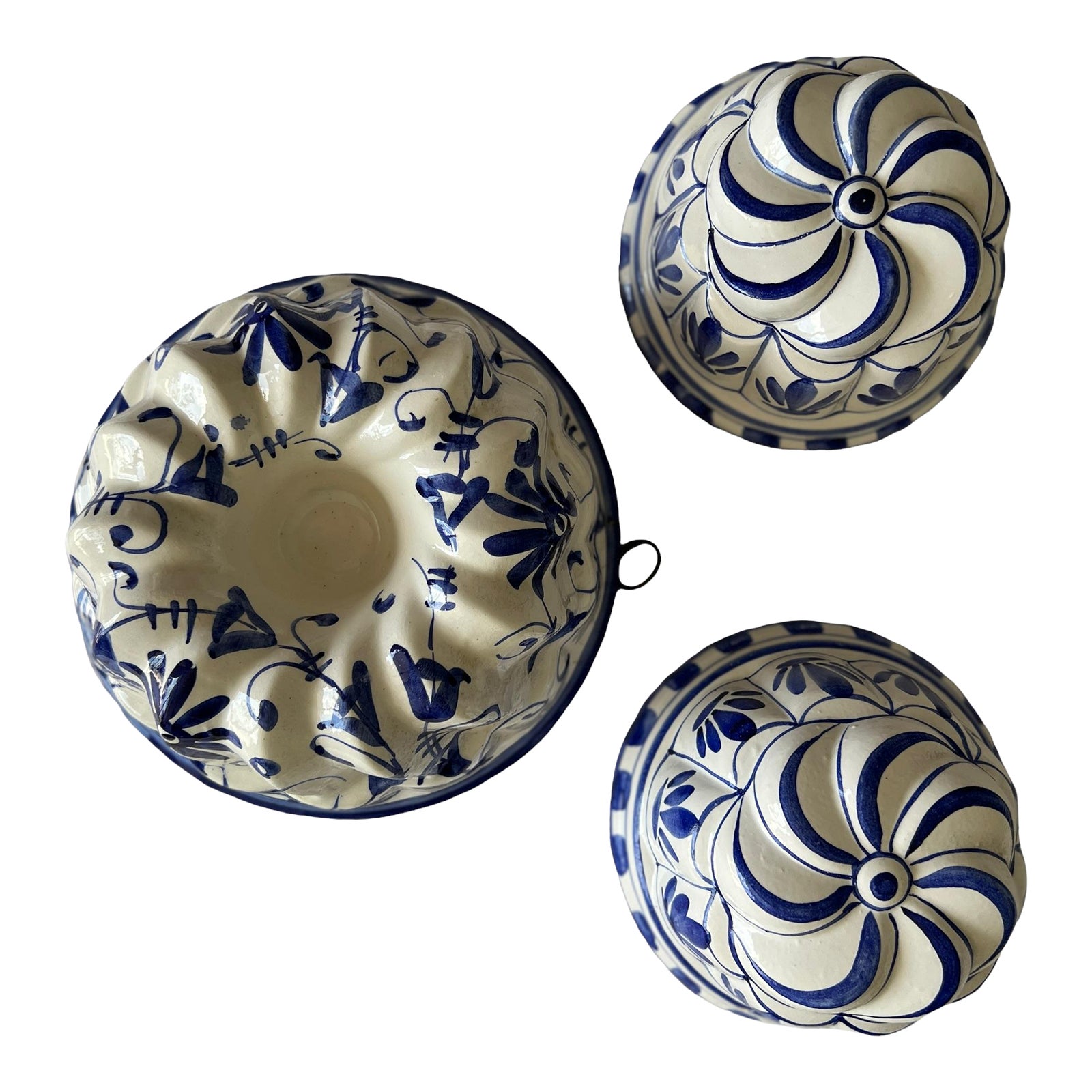 Lot De 4 Moules à Pudding ABC Bassano – Céramique Italienne Peinte à La Main, Avec étiquettes Et Supports