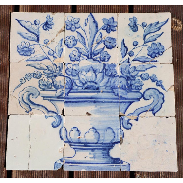 Circa: 18th Century. Country: Portugal. Material: Earthenware, Tin-glazed pottery. Item condition: Six tiles with repairs....