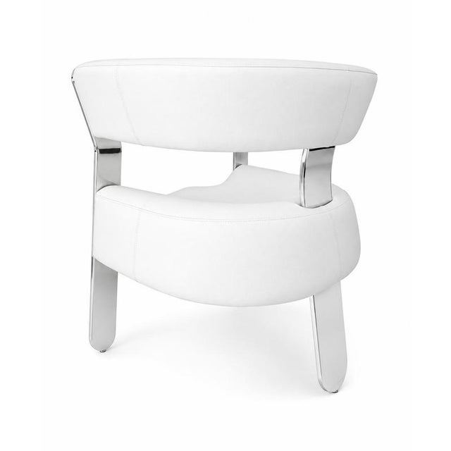 Mecca Armchair in Leather and Stainless Steel by Christophe Perichon For Sale - Image 6 of 7