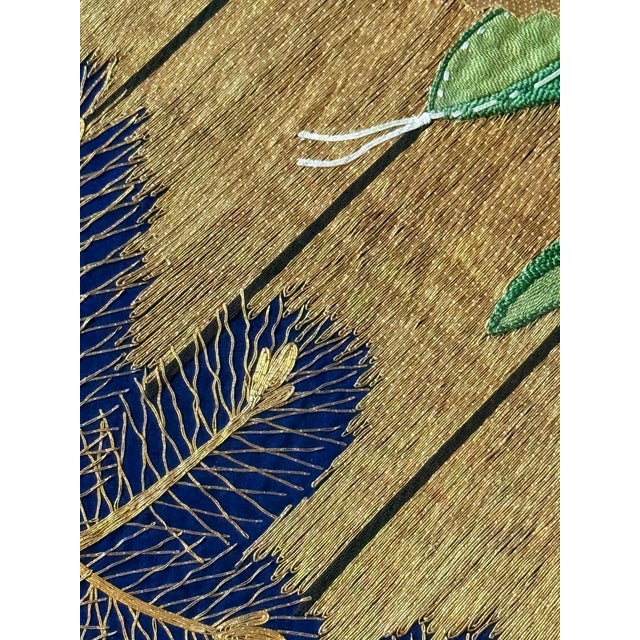 Framed Large Japanese Embroidery Silk Fukusa of Superb Quality Meiji Period For Sale - Image 12 of 18