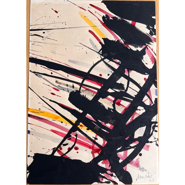 Acrylic on paper. signed and dated. paper with total measurements of 63.5 x 44.5 cm. sold unframed. edo murtić was a...