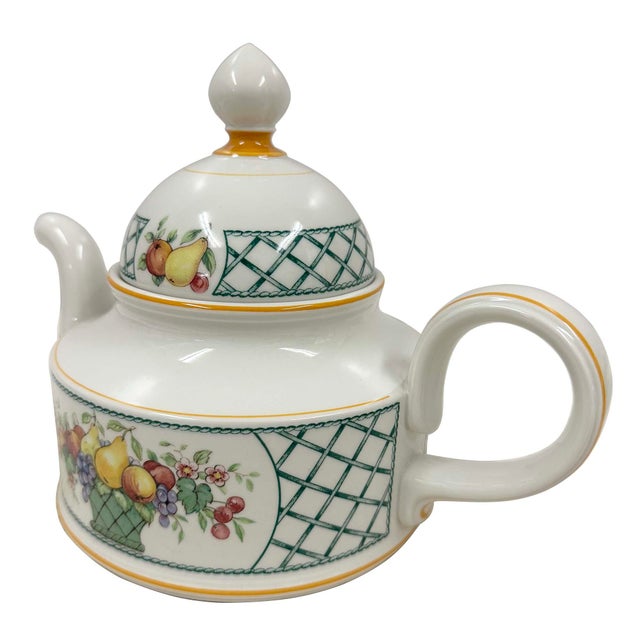 Vintage Villeroy & Boch Basket Pattern Teapot With Lid, Germany For Sale In Los Angeles - Image 6 of 9