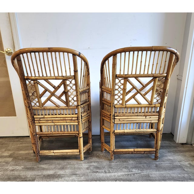 Mid 20th Century Mid 20th Century Brighton Pavilion Style Bamboo Chairs - A Pair For Sale - Image 5 of 12