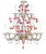 Pink and Transparent Venetian Murano Glass Chandelier by Simoeng for Simoeng For Sale