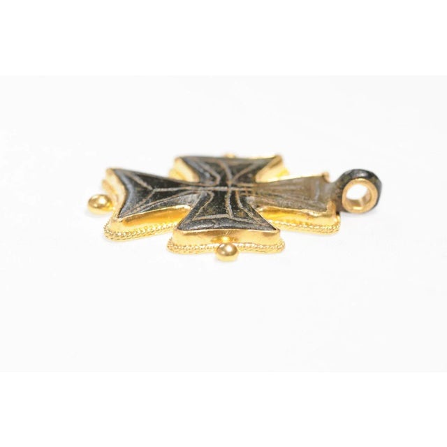 Antique Byzantine Cross Pendant in Gold For Sale - Image 9 of 11