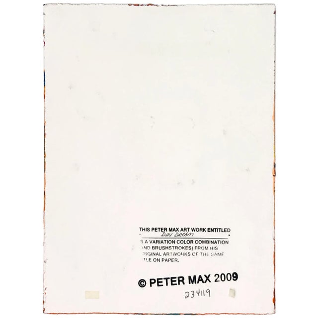 Contemporary Peter Max Day Dream (Unique Mixed Media on Paper), 2009 For Sale - Image 3 of 3