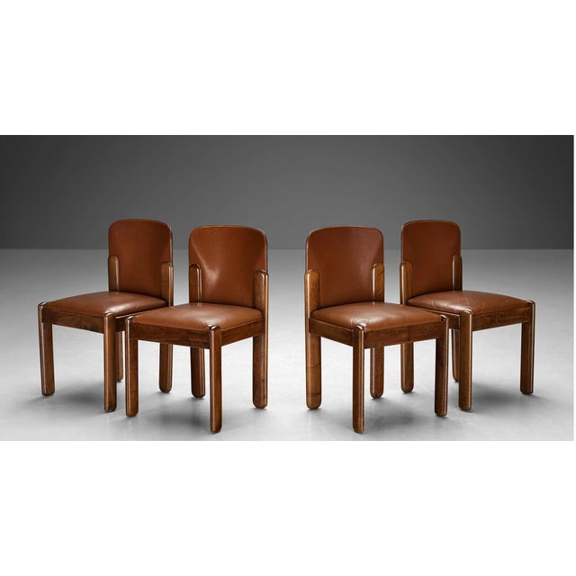 Wood Sapporo Chairs by Giovanni Offredi for Saporiti, 1970s, Set of 4 For Sale - Image 7 of 10