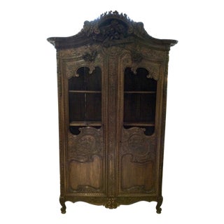 Antique French Oak Armoire, 18th Century For Sale