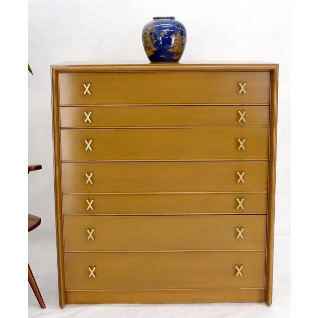 Paul Frankl X-Pulls Drawers High Chest Dresser For Sale - Image 12 of 13
