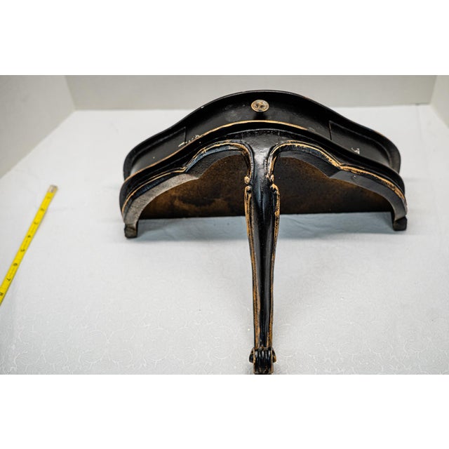 Black Antique Baroque Black and Gold Wall Mount Shelf With Drawer For Sale - Image 8 of 10