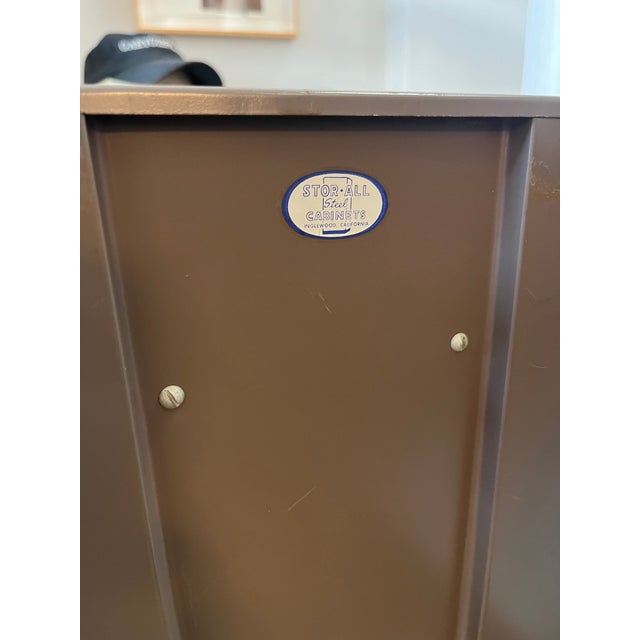 Mid 20th Century Vintage Metal Desk With Walnut Top For Sale - Image 5 of 8