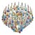 Grand Multicolor Drops Murano Glass Chandelier by Simoeng For Sale