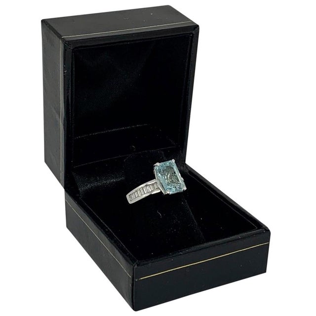 Natural Finely Faceted Quality Aquamarine Diamond Ring 3.30TCW 14k Gold Women Certified $4,200 911203 This is a Unique...