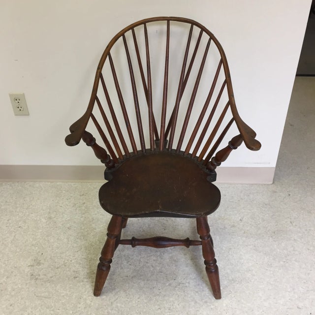 Traditional Late 18th Century Brace Back Windsor Arm Chair For Sale - Image 3 of 13