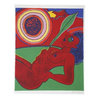 Guillaume Cornelis Van Beverloo Corneille, Le Nu Rouge En Ete, 20th Century, Lithograph For Sale