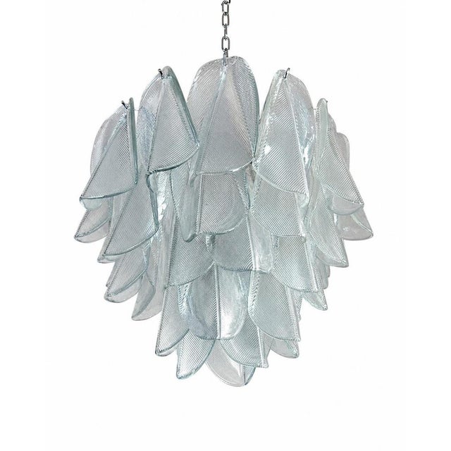 Glass Italian Chandeliers in the style of Mazzega, Murano, 1970s, Set of 2 For Sale - Image 7 of 9