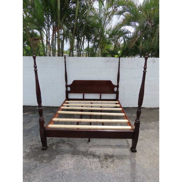 Carved Mahogany King Size Poster Bed 6366 For Sale - Image 17 of 18