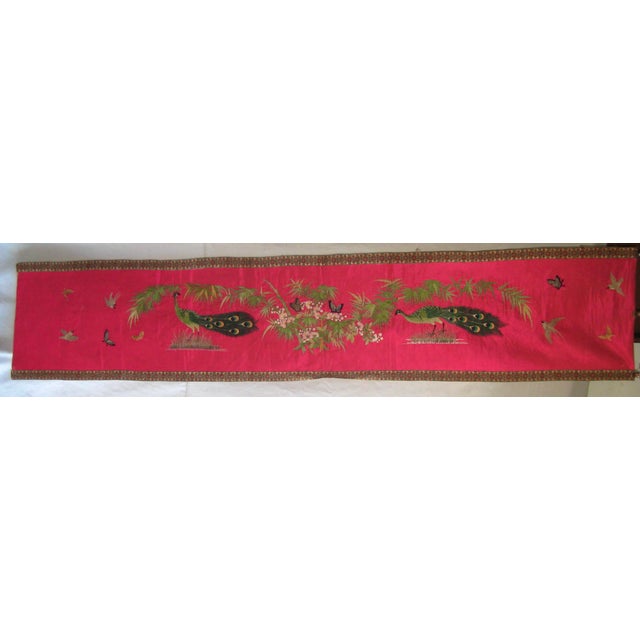 Silk embroideries are always charming especially asian once showing lovey scenes with birds , flowers and more , like on...