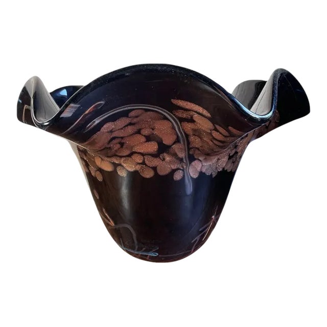 Mid 20th Century Deep Purple Murano Glass Studio Glass Bowl For Sale