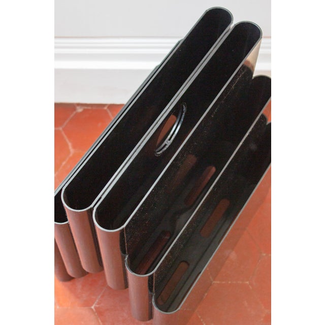 Vintage Giotto Stoppino Magazine Rack for Kartell, Model 4675, Glossy Black, Original 1970s Edition by Giotto Stoppino For Sale - Image 11 of 14