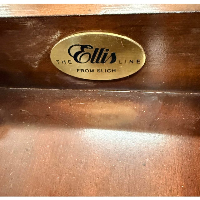 Late 20th Century Sligh Carved Mahogany Leather Top Desk For Sale - Image 5 of 12