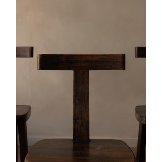 Wood Vintage T Dining Chairs from Aranjou, 1960s, Set of 3 For Sale - Image 7 of 18